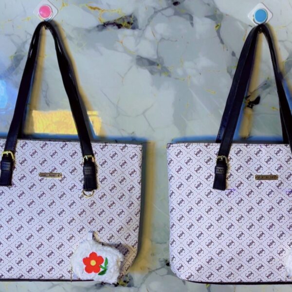 Our biggest tote bag in black and white color