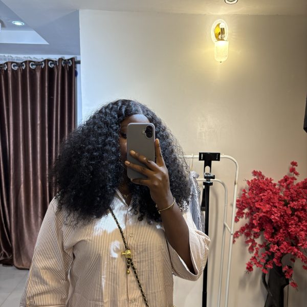 Nude and white  striped shirt